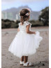 Lace Tulle Tea Length Popular Flower Girl Dress